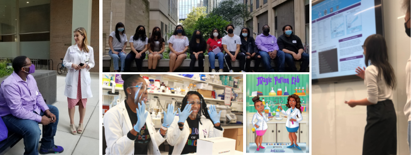 Collage of students participating in SciHigh 2022 programming