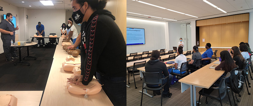 SciHigh scholars visit Chicago campus for training in NU Simulation Lab and discussion on artificial intelligence in kidney transplant.